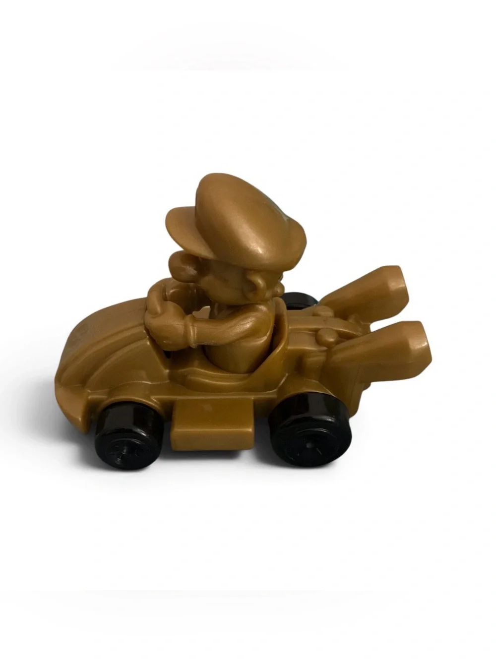Nintendo Gold Mario Kart Toy with Black Wheels